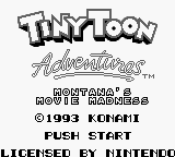 Tiny Toon Adventures - Montana's Movie Madness (USA, Europe) Title Screen